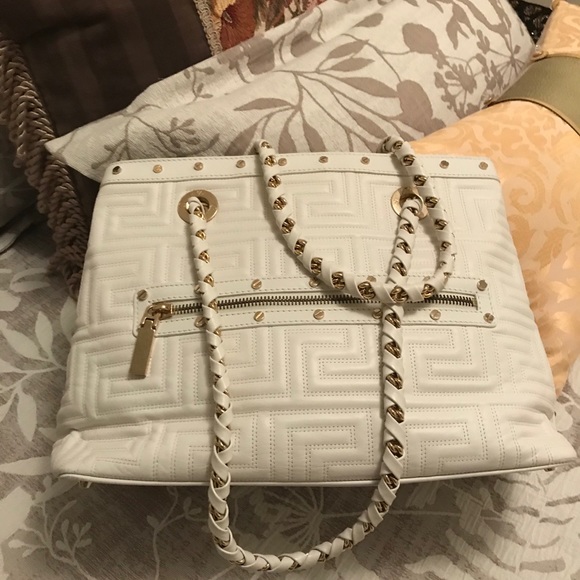 Versace White & Gold Quilted Leather Front Zip - Picture 13 of 13